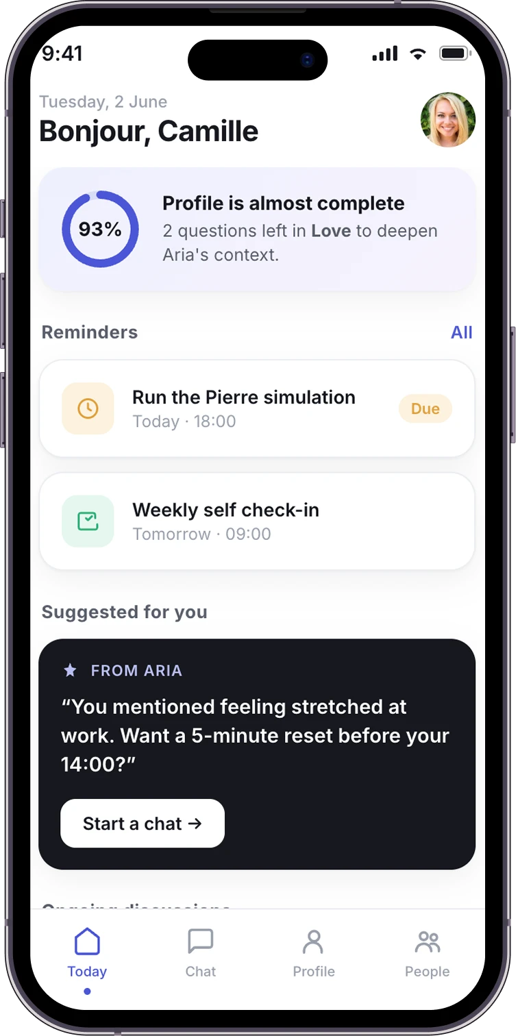Conversational AI coach
