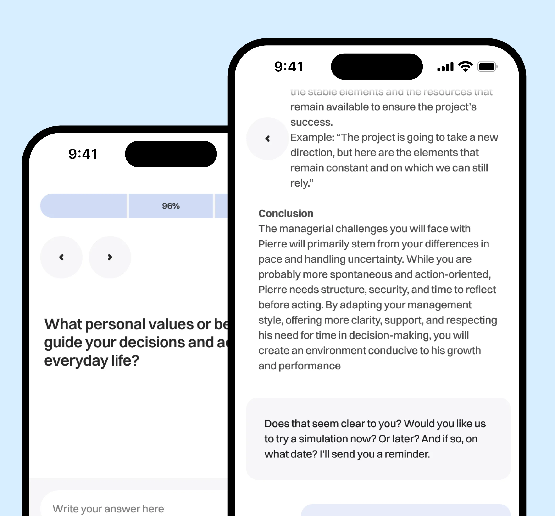 Conversational AI coach