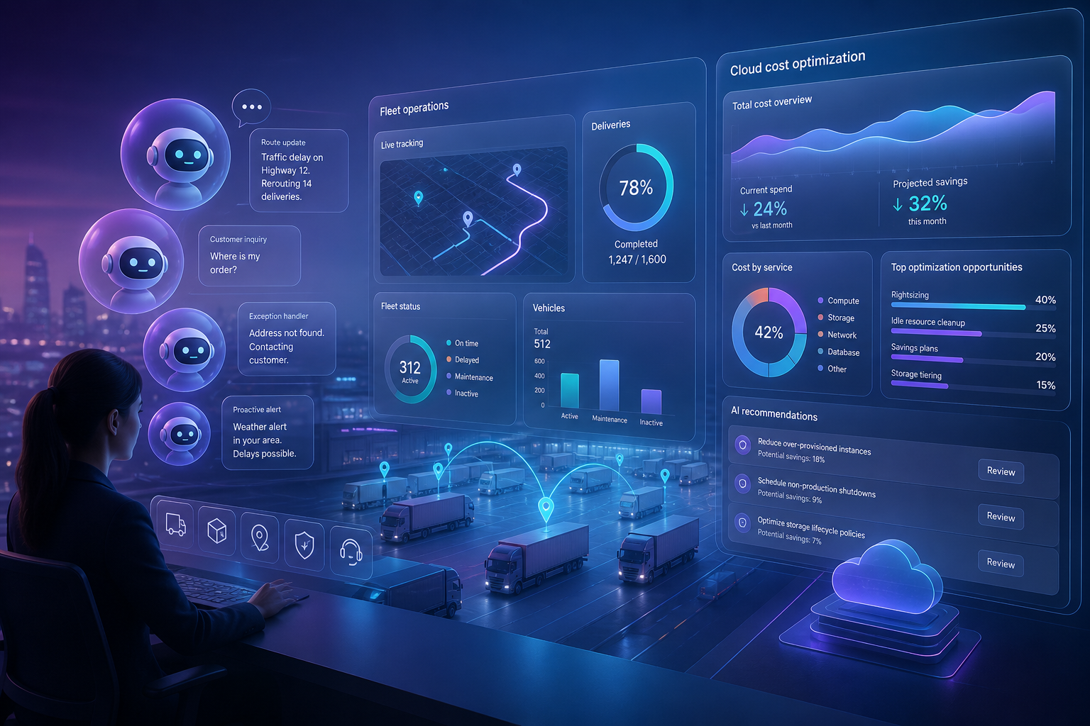 Built two WhatsApp AI agents and optimised cloud costs for a B2B logistics operator